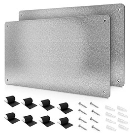 17.1" x 11.8" 2 Pack Metal Magnetic Board - Magnet Bulletin Board to Display Magnetic Letters Numbers Animal, Poetry, Spice Jars, Notes, Photos, , Suitable for Wall, Refrigerator, Cubicle, Cabinet