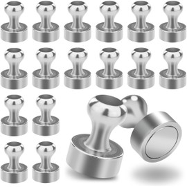 Poppstar 18 Cone Magnets (12 x 16 mm, Strong, 3 kg Holding), Silver