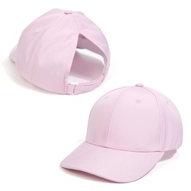 AIDIER Girls' Baseball Cap with Ponytail Hole for Boys Girls from 3-8 Years Adjustable Children's Cap Summer Snapback Cap Outdoor Sun Hat for Boys Girls Golf Peaked Cap White