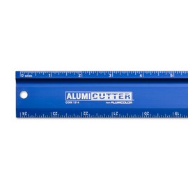 Alumicolor AlumiCutter Aluminum Straight Edge w/Blade for Office, School, Engineering and Framing, 24IN, Blue