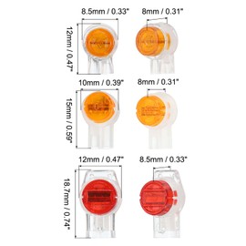 sourcing map UY/UR/UB Wire to Wire Connector K1/K2/K3 Corrosion-Resistant Moisture-Proof Connector with Crimping Pliers for Weak Current Wire Connection
