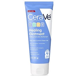 CeraVe Diaper Rash Cream, Baby Healing Ointment for Extra Dry, Cracked Skin, Diaper Cream with Ceramides & Vitamin E, Lanolin, Fragrance, Paraben, Dye