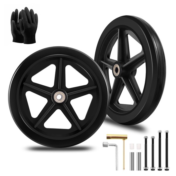 2Pcs 8 Inch Replacement Wheelchair Wheels for Walkers - Environmentally