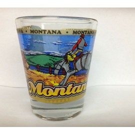 Unbranded MONTANA STATE WRAPAROUND SHOT GLASS SHOTGLASS NEW