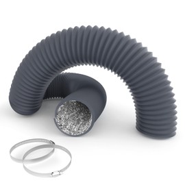 4-Inch Aluminum Ducting, Dryer Vent Hose, Heavy-Duty Three-Layer Protection, 8-Feet Long for Heating Cooling Ventilation and Exhaust, Gray
