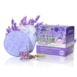 Shefave Lavender Shampoo Bar, Pack of 3 Shampoo Solid Shampoo Women Soap, Refreshing Lavender Hair Soap Anti Hair Loss, Anti-Itching Hair Soap, Relax and Help Fall Asleep, Vegan
