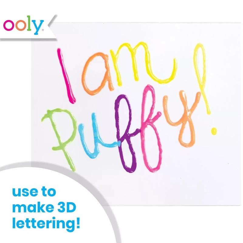 Ooly Magic Puffy Pens Set of 6 Neon Colors for