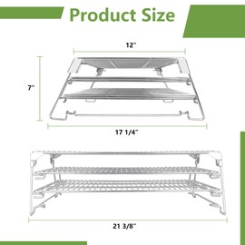 Warming Rack for Pit Boss 1000/1100/1150 Series Pellet Grill Upper Cooking Grate for Pit Boss Austin XL,Rancher XL Series Wood Pellet Smoker Grill Replacement Parts Holding Grilling BBQ Accessory
