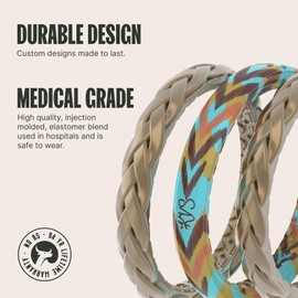 Groove Life with Katie Van Slyke Unbridled Stackable Ring - Breathable Silicone Wedding Rings for women, Lifetime Coverage, Unique Design, Comfort Fit Ring - Size 8