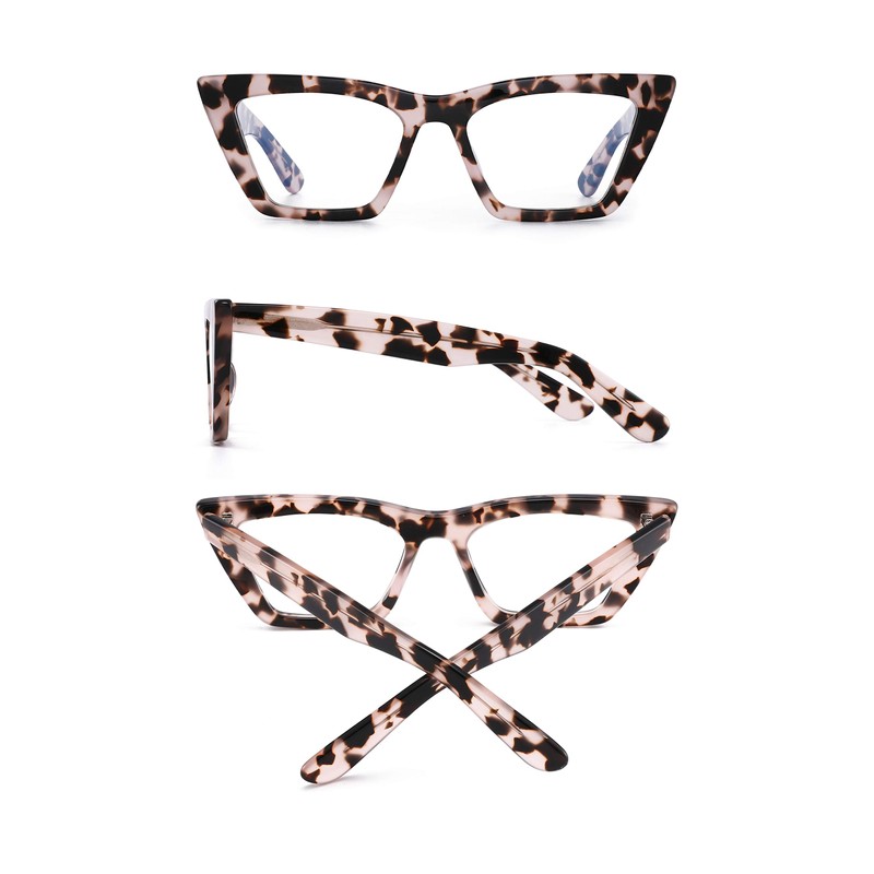 GLINDAR Cat Eye Blue Light Locking Glasses Vintage Narrow Square