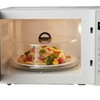 Tall Microwave Tempered Borosilicate Glass Plate Cover with Black Easy-Grip