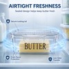 Butter Dish with Lid, PET Butter Keeper with Snap Locks,