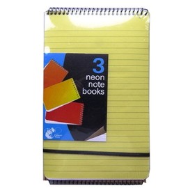 Neon Notebooks - Pack of 3 - Size 210mm X 128mm