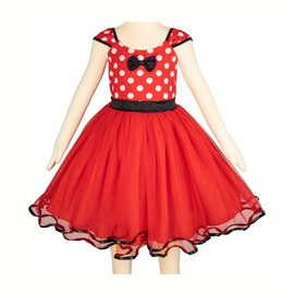 ANGELS DRESSY Girls Mini Mouse Princess Dress for Summer, Polka Dots Fancy Dress Up Costume Birthday Party Tulle Dresses for Kids 3T - 12T