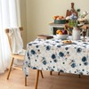 Ablecozy Blue and Golden Flower Clusters Fabric Waterproof Tablecloth,Rectangle Watercolor