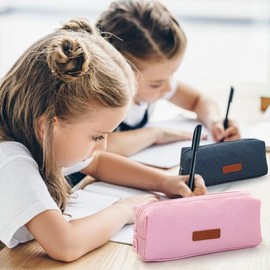 Estuche para lapices, estuche simple, estuche de almacenamiento, Estuche para bolgrafos con cremallera, Lapiceras Organizadoras de Lona Organizador...