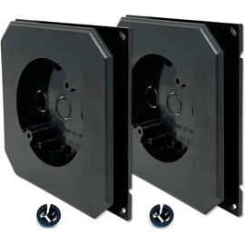 iMBAPrice 8141F-2 Black Color Non- Metallic Light Fixtures Siding Mounting Block with Built-in Electrical Box for All Siding Types, 2-Pack