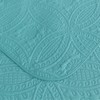 Chezmoi Collection Austin 3-Piece Oversized Bedspread Coverlet Set (Queen, Turquoise)