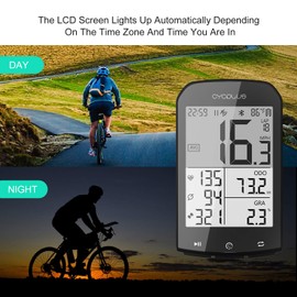 CYCPLUS M1 GPS Bike Computer 2.9 Inch LCD Display Waterproof Bicycle Tracker Speedometer and Odometer with Bike Computer Holder Z2