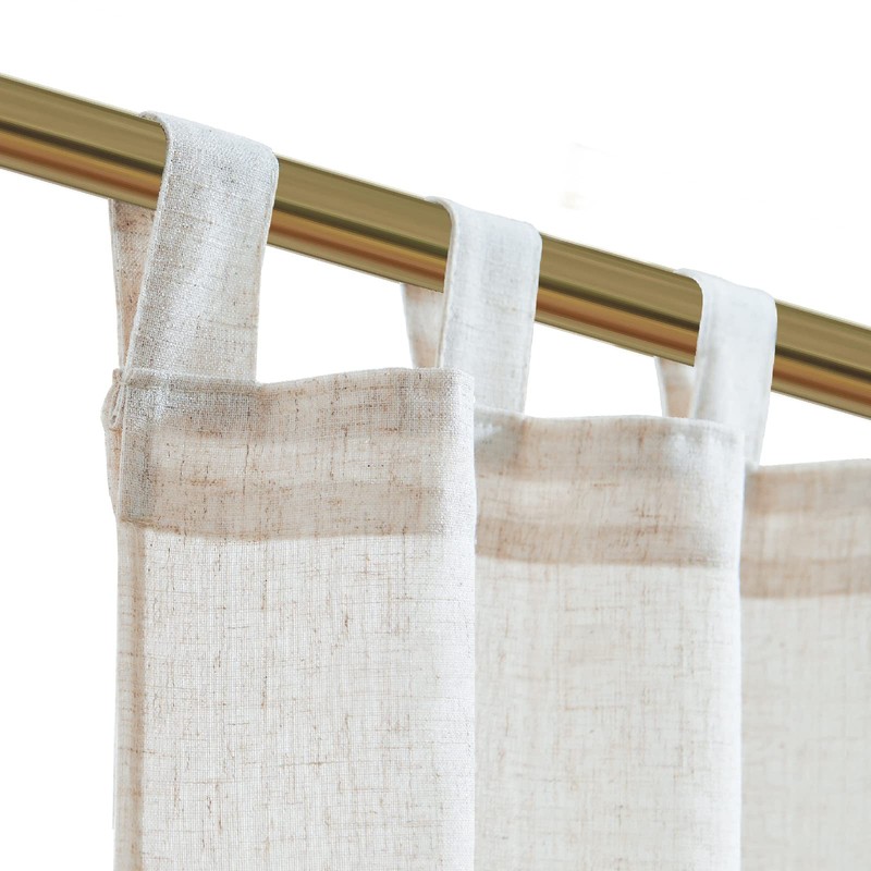 TOPICK Kitchen Curtains 36 Inch Length Linen Textured Bathroom Window