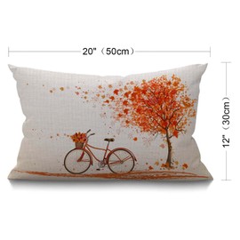 BGBDEIA Decorative Linen Cushion Covers 30 x 50 cm (12" x 20") Rectangular Tree Throw Pillow Covers for Garden Patio Living Room Couch Sofa