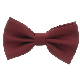 Milani Mens Classic Pre-Tied Satin Formal Tuxedo Bowtie Adjustable Length Large Variety Colors Available (Burgundy)