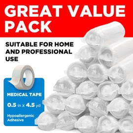 Mighty-X Gauze Rolls - 24 Pack - 4" x 4.1yd Breathable Rolled Gauze - Individually Wrapped with Bonus Tape - First Aid Conforming Stretch Wrap for Wounds