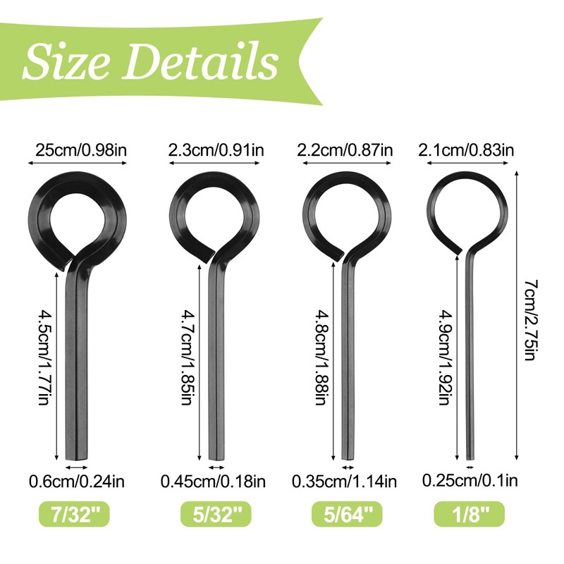 UFURMATE Allen Key Ring Wrench, 16Pcs Mixed Size Solid Metal