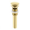 KES Vessel Sink Drain Pop Up Drain with Overflow Bathroom Stopper Assembly Brushed Brass, S2008A-BZ