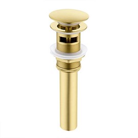 KES Vessel Sink Drain Pop Up Drain with Overflow Bathroom Stopper Assembly Brushed Brass, S2008A-BZ