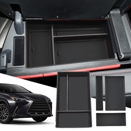 SXCY for 2022 2023 2024 2025 Lexus NX Center Console Organizer Tray for 2022 2023 2024 2025 Lexus NX Console Tray 2023 2024 NX Center Console Organizer NX Armrest Storage Insert Box Anti-Dust (Black)
