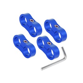 Motoforti 4pcs Blue AN10 19mm Hose Separator Clamp Adapter with Wrench for Car Long-lasting