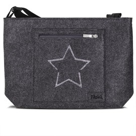 Shoulder Bag Women's Children's Handbag Felt Shoulder Bag Girls Dirndl Costume Bag Felt Bag Fabric Costume Motif Animal Motif, gray