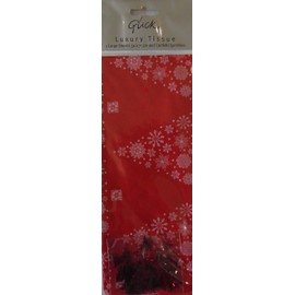 Red Trees White Trees on red Christmas Printed Patterned Tissue Wrapping Paper by Glick 4 Sheets 50 x 75cm