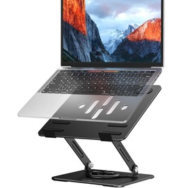 BESIGN LS11 Laptop Stand with 360° Rotating Base, Ergonomic Adjustable Notebook Holder, Riser Holder Computer Stand Compatible with Air, Pro, Dell, HP, Lenovo More 10-14" Laptops (Black)