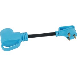 MAKERZ 218 Heavy-Duty RV Adapter Cord with Powered Connection Indicator Light - 12" Length, 30A to 50A, NEMA TT-30P to NEMA 14-50R, STW-Rated/ETL-Certified