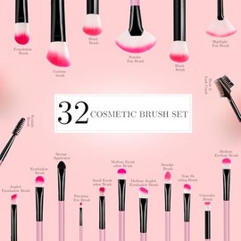 VANDER - Juego de 32 brochas de maquillaje, cerdas sintéticas suaves de calidad profesional para polvo de base, corrector, difuminación, set de brocha