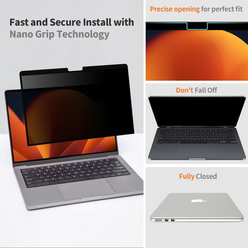 BSPROTE Privacy Screen for MacBook Air 13.6 & 13 Inch