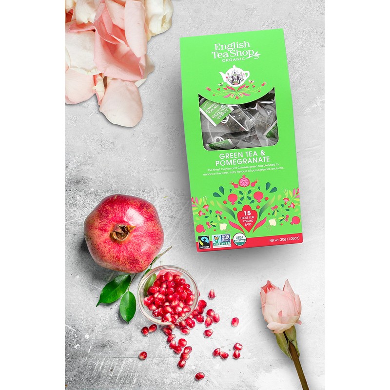 English Tea Shop Organic Green Tea & Pomegranate Tea (15