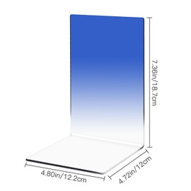 Honagu Book Ends, Acrylic Bookends, Clear Book Ends for Shelves, Desk Book Organizer, Book Holder Stand Decorative for Heavy Books, CDs, Video Games (1 Pair/2 Pieces, Gradient Royal Blue)