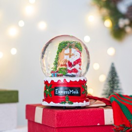 Christmas Snow Globes Glitter Water Globe Musical Snow Globe for Xmas Home Indoor Decoration, Christmas Holiday Party Gifts and Decorations