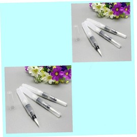 3Pcs White Water Coloring Brush Pens, Aqua Pen Brush for Watercolor Painting, Water Soluble Pencil, Markers, Solid Colors or Powdered Pigment Water Brush Pen Paintbrush Sets (12mm)
