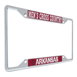 Desert Cactus University of Arkansas License Plate Frame Razorbacks U of A Hogs Car Accessories Tag Holder for Front or Rear of Car (Men's Cross Country)