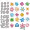 GLOBLELAND Cutting Dies with Lines and Flowers, Metal Spring Flowers