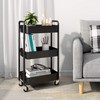 CAXXA 3-Tier Rolling Metal Storage Organizer - Mobile Utility Cart,