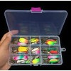 VOANZO Fishing Lures, 30 Pcs Spinner Baits with Plastic Box