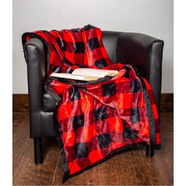 1i4 Group Outrageously Soft 50-by-60-inch Reversible Velvet Ultra Plush Throw, Buffalo Plaid (Double Sided)