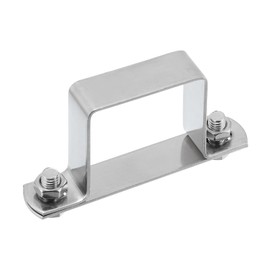 sourcing map U Shaped Connector Bracket, 50mm x 50mm 304 Stainless Steel Bar Security Holder Brackets for Door Window Shed Closed Bar Holder Strut Channel, Pack of 1