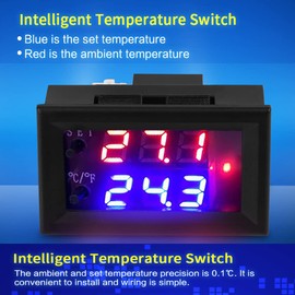 12V DC Thermostat Controller All-Purpose Digital Temperature Controller Thermostat with Sensor Digital Display Microcomputer