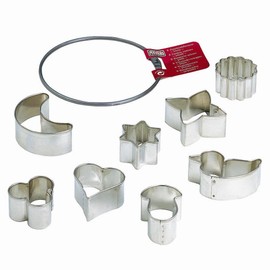 Original Kaiser Ausstechformen- Ring klein 8-teilig, Weihnachten Starter-Set, Keksausstecher, Plätzchen Ausstecher für Kekse, Plätzchen unterschiedliche Größen, Silber